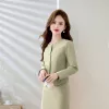 office wear uniform yound grey color lady suit jacket skirt set free shipping