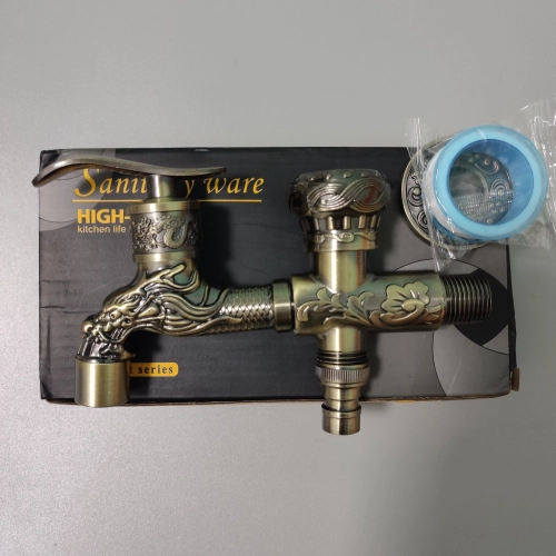 dragon 1 in 2 out retro old style faucet graden tap